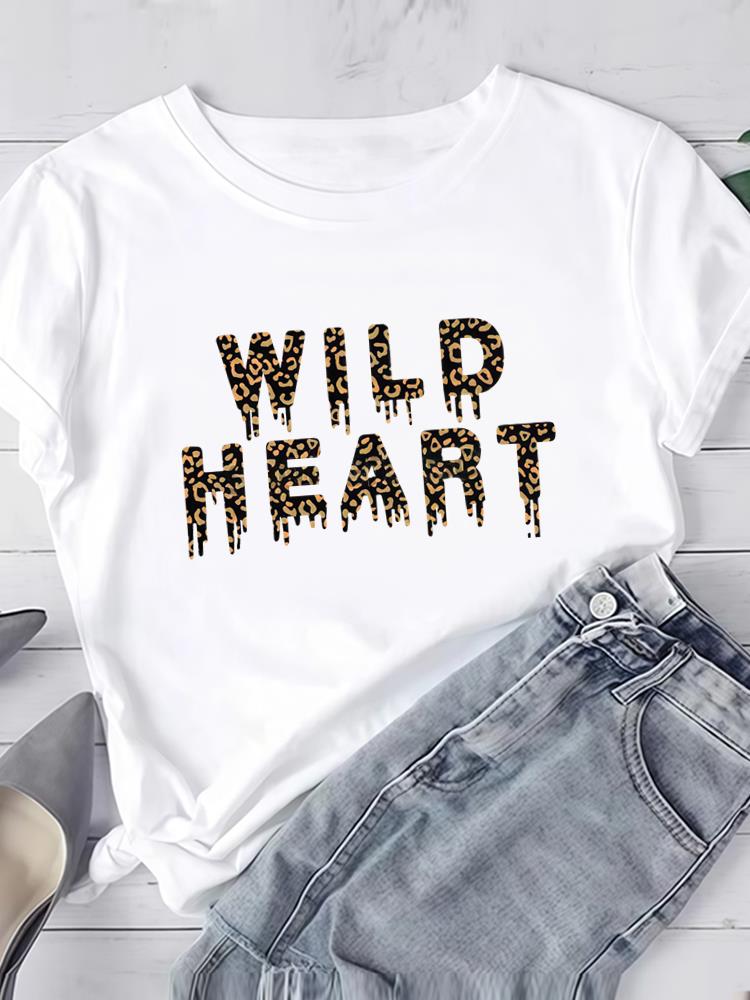 (Азиатский размер) любовь печать Одежда Футболка Женская Мода Футболка Топ Женщина Принт Женский Короткий Рукав Графические Футболки