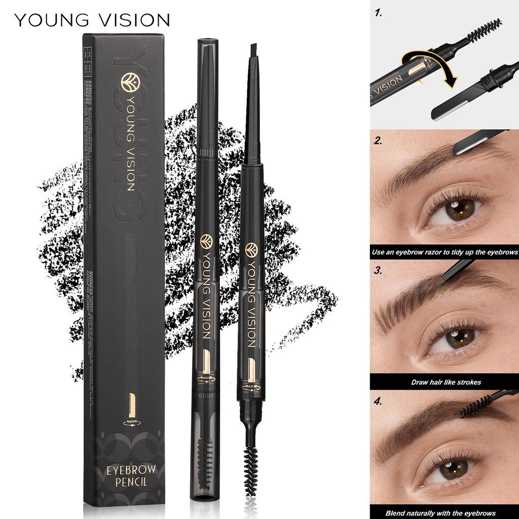 Mist Three-in-one Eyebrow Pencil Waterproof Not Easy To Smudge Eyebrow Brush Eyebrow Pencil Thin and Soft Refill