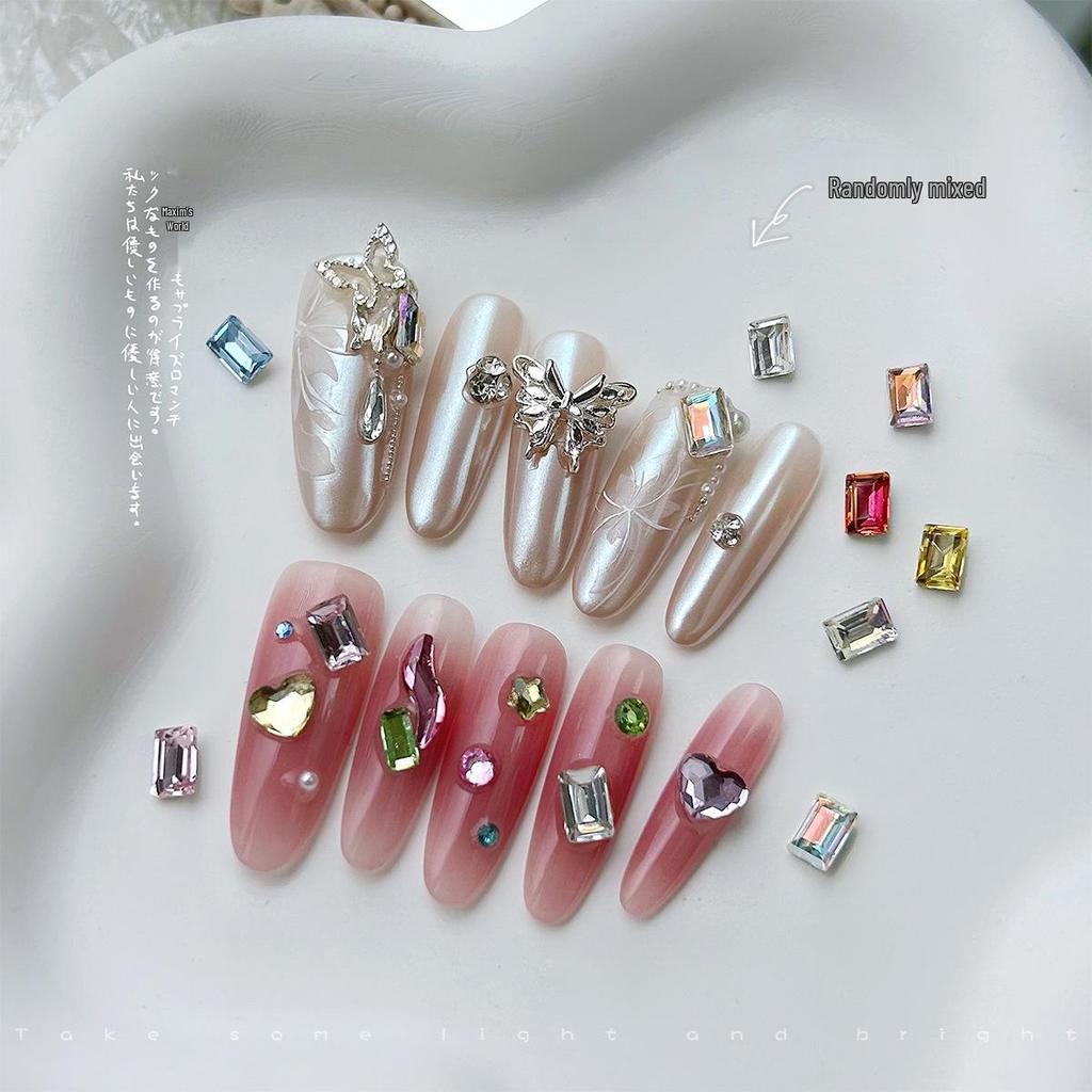 10 Мини-леденцов в виде бриллиантов: Маленькие, с заостренным дном, прямоугольные стеклянные украшения для нейл-арта 4x6