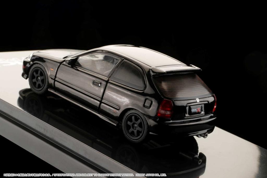 HJ64 Honda CIVIC Type R Custom Version with Engine Display Model Starlight Black Pearl Finished Product HJ642016EBK 1/64 (EK9) /