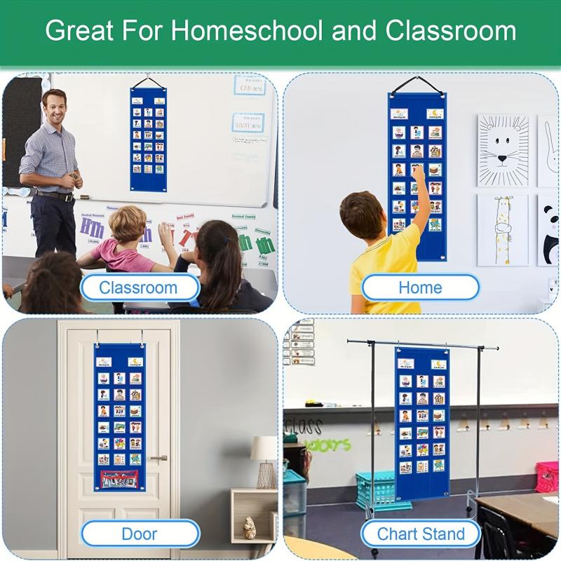 Kids Visual Schedule Daily Routine Chart with Removable Cards and Velcro Wall Hanging Educational Activity Planner