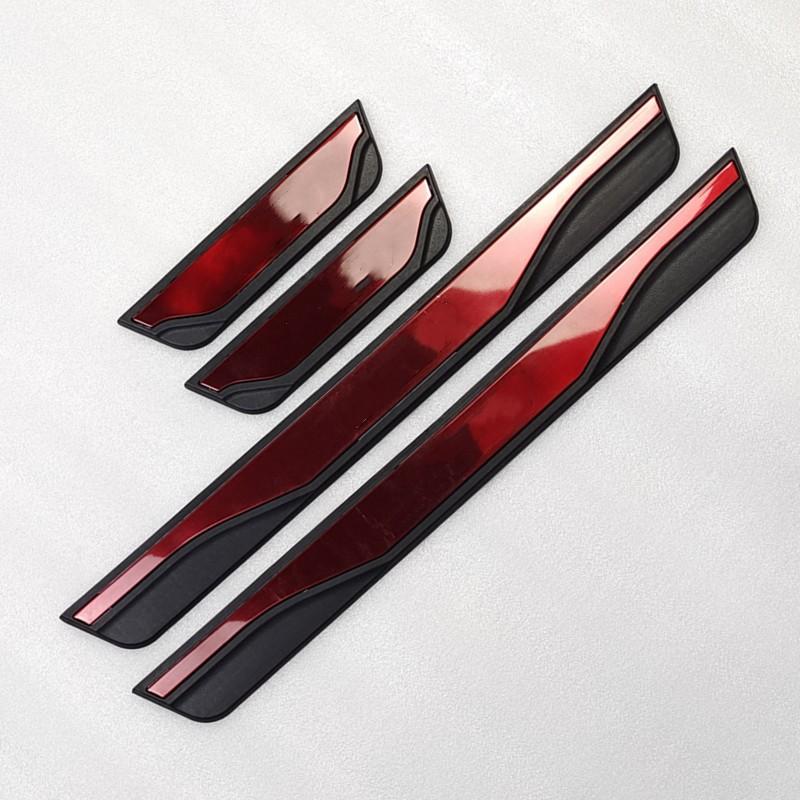 4PCS Plastic Stainless Steel Car Accessories Auto Door Sill Pedal Welcome Scuff Plate Cover