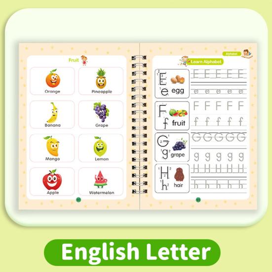 4 шт. Тетрадь для упражнений по письму, Практическая тетрадь, Набор рабочих тетрадей для отработки почерка с буквами, цифрами, английский язык, Прописи с углублениями, Рабочая тетрадь для учебной деятельности