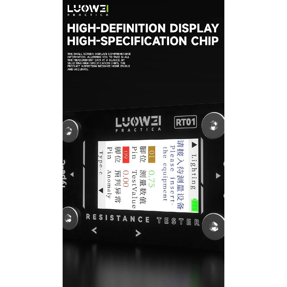 Luowei LW-RT01 Тестер зарядного порта для телефона Type-C Lighting Dock Connector Проверка Автоматическое сканирование Обнаружение Инструмент для ремонта