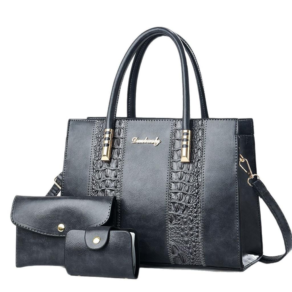 Новая модная сумка Splicing с узором из камня, комплект из трех предметов, простая сумка через плечо высокого уровня