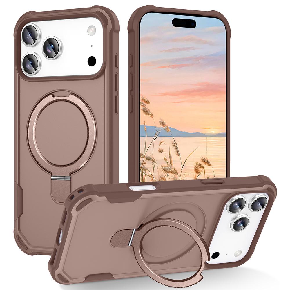 For iPhone 17 Pro Case Compatible with MagSafe Kickstand TPU+PC Shockproof Phone Back Cover
