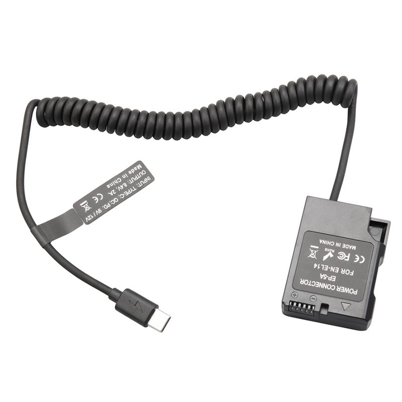 Вершина!Макет аккумулятора EL14 с пружинным кабелем Type-C для D3100 D3500 D5100 D5200 D5300 D5600 P7000 P7100 P7700 P7800