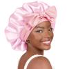 Double-Layer Satin Bow Tie Sleep Cap for Women - Reversible Bandana Style Bonnet for Hair Care