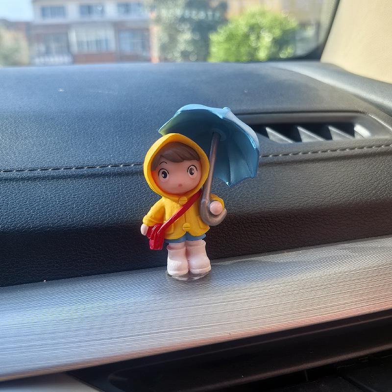 Очаровательный мультяшный зонтик для автомобиля с девушкой - декор интерьера для консоли и окон