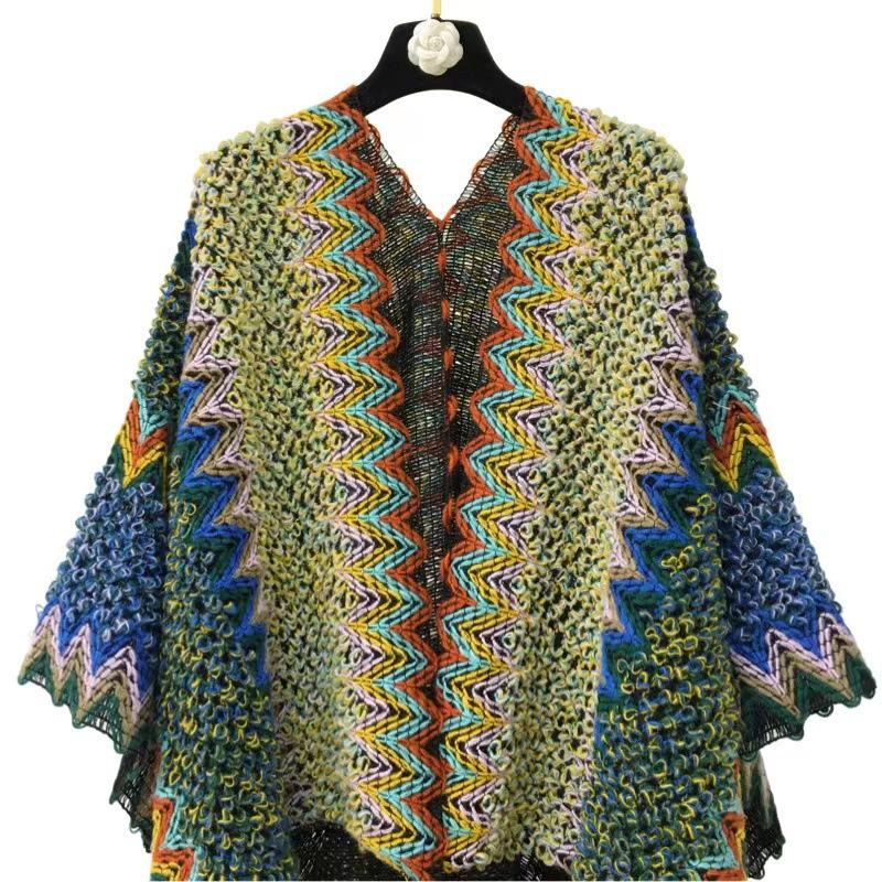 Women Shawl Wraps MODERN NEW SAGA Spring Wool Scarf Knitted Cardigan Wool Stoles Autumn Winter Female Shawls Knit Tippet