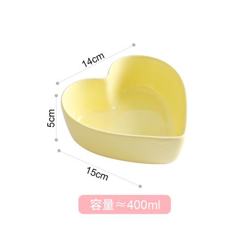 Heart Shaped Bowl Love Heart Ceramic Steamed Egg Bowl Candy Color Dessert Salad Plate 7 Inch Cake Fruit Plate Kitchen Tableware