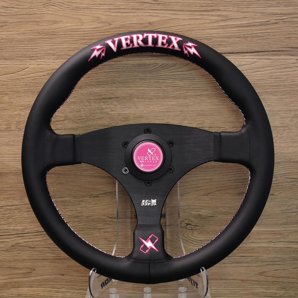 Vertex Универсальный Кожаный Руль для Автомобиля Алюминиевый Сплав Вышивка Гоночный Модифицированный Детали Интерьера Drift Спортивный Руль