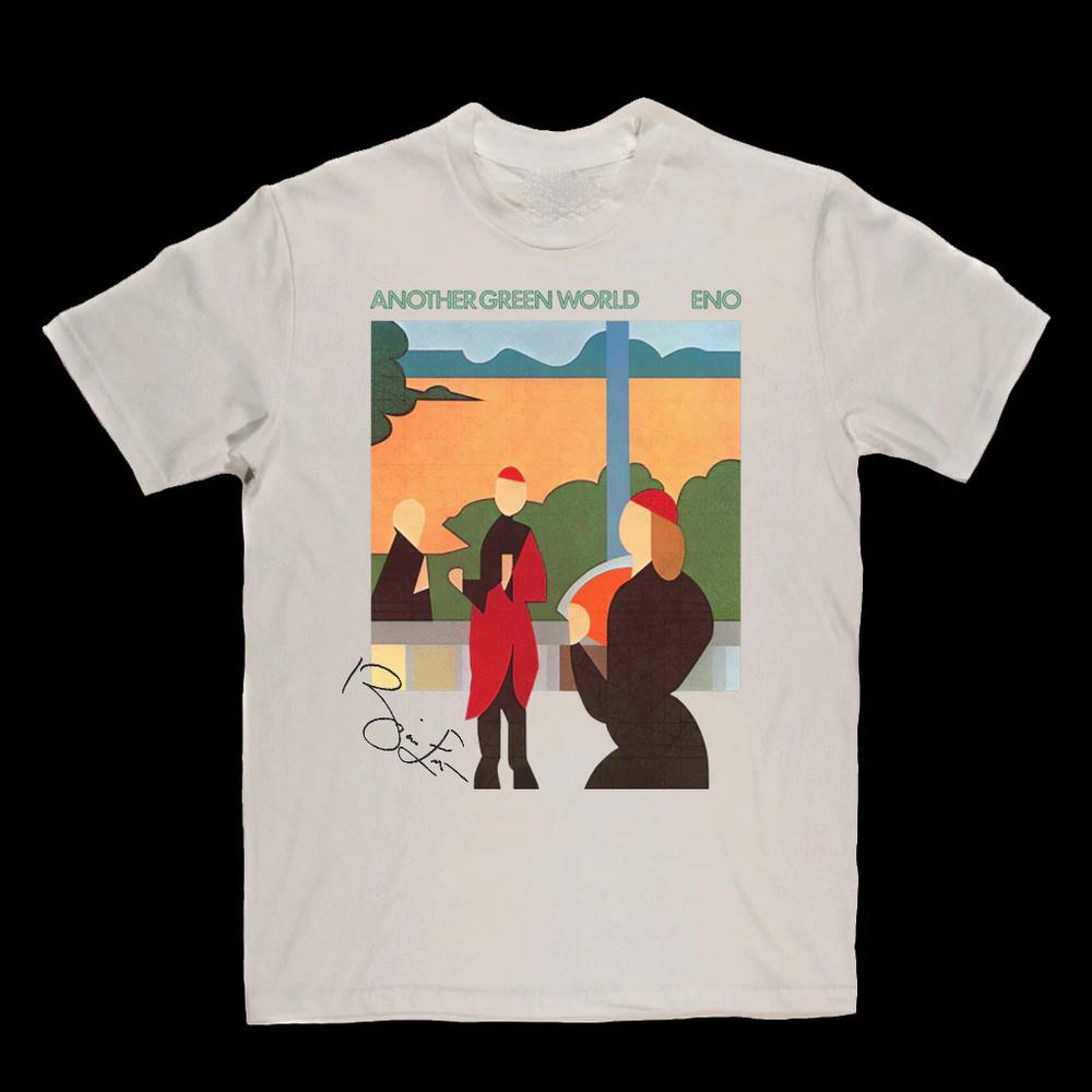 Брайан Ино Another Green World Хлопковая Белая Футболка Унисекс Полного Размера