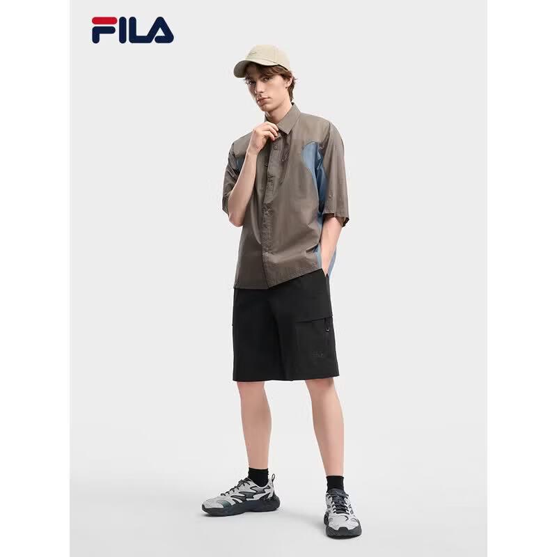 FILA Men's Jackson Yee Woven Color-Block Short Sleeve Shirt