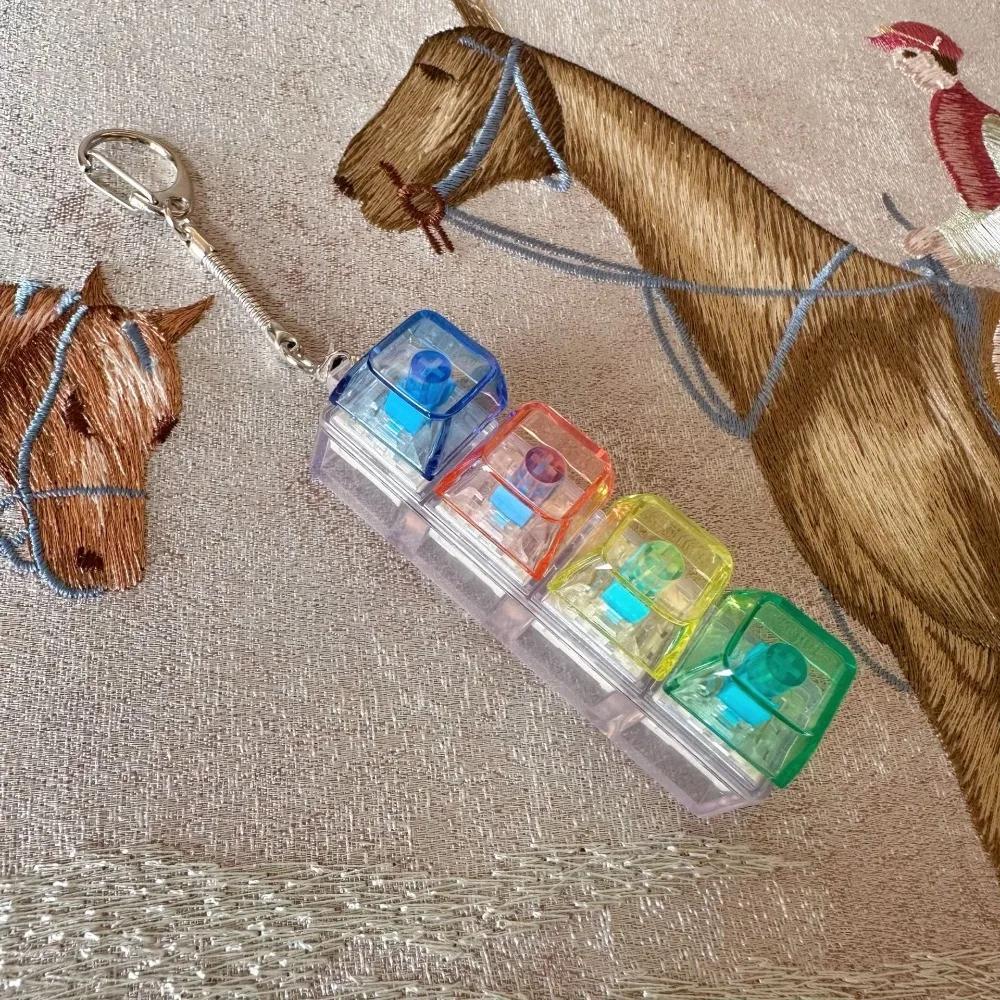 Новый брелок-фиджет Сделай сам Клавиатура Фиджет Брелок Кнопки Ключи Снятие Стресса Пальцы Колпачок для Клавиатуры 4/9 Кнопок Убивалка Времени Клик-Игрушка