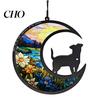 Cat Memorial Suncatcher Pet Angel Dog Sun Catcher Panel Stained Glass Custom Loss Keepsake Window Hanging Ornaments Sympathy Gift for Lovers Owner