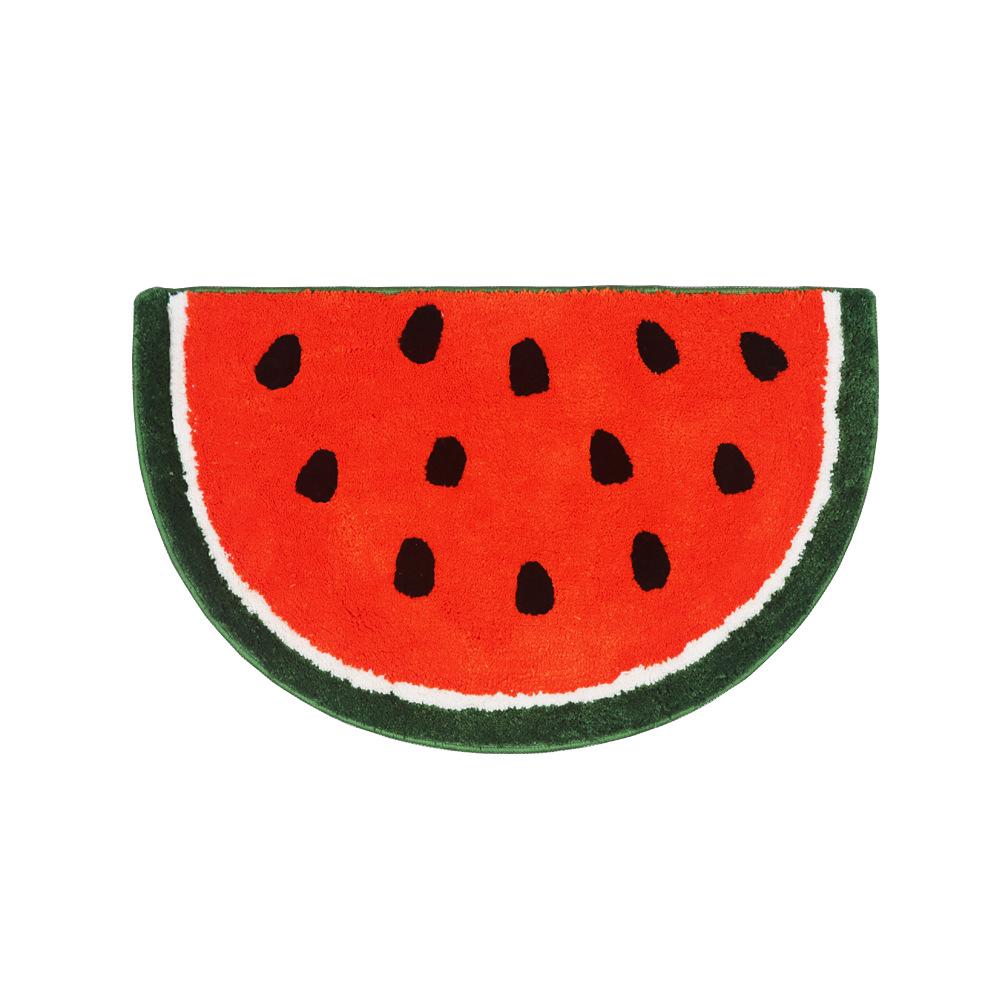 Inyahome Bathroom Carpet Mat Non-Slip Absorbent Super Soft and Comfortable Machine Wash for Tub Shower and Bath Room Watermelon