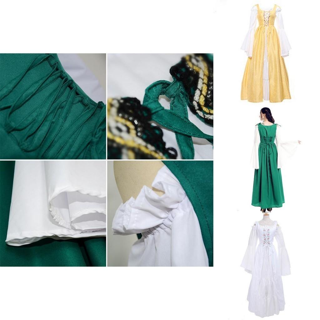 Потрясающее женское платье в пол в стиле Ренессанс Средневековье, с открытыми плечами и эластичной талией