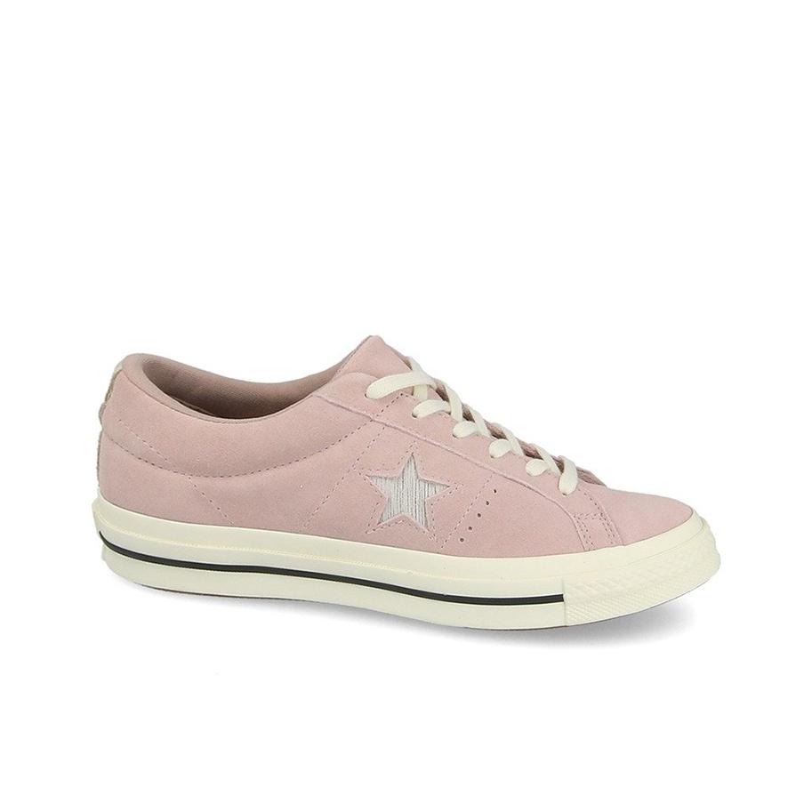 Converse One Star Кожаные Повседневные Удобные Нескользящие Прочные Легкие Низкие Кеды для Скейтбординга Женские кроссовки Розовые 161539C