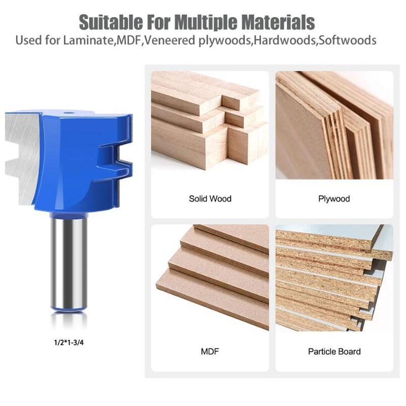 Фреза для шипов типа Т, фрезы для деревообработки, нож для сращивания.12 мм, хвостовик 1/2 дюйма