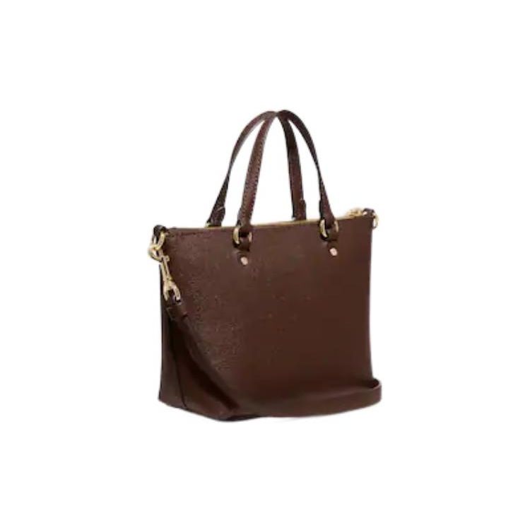 Coach Галерея 20 Однотонная сумка-тоут на молнии из кожи с фактурой крокодила Женская сумка-тоут Глубокий седельно-коричневый C9948-IMCWH
