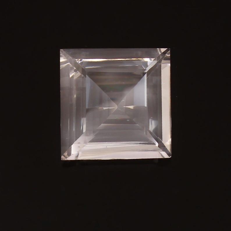 AAA Flawless 14x14 Heated Ceylon White Sapphire Square Cut Loose Gemstone