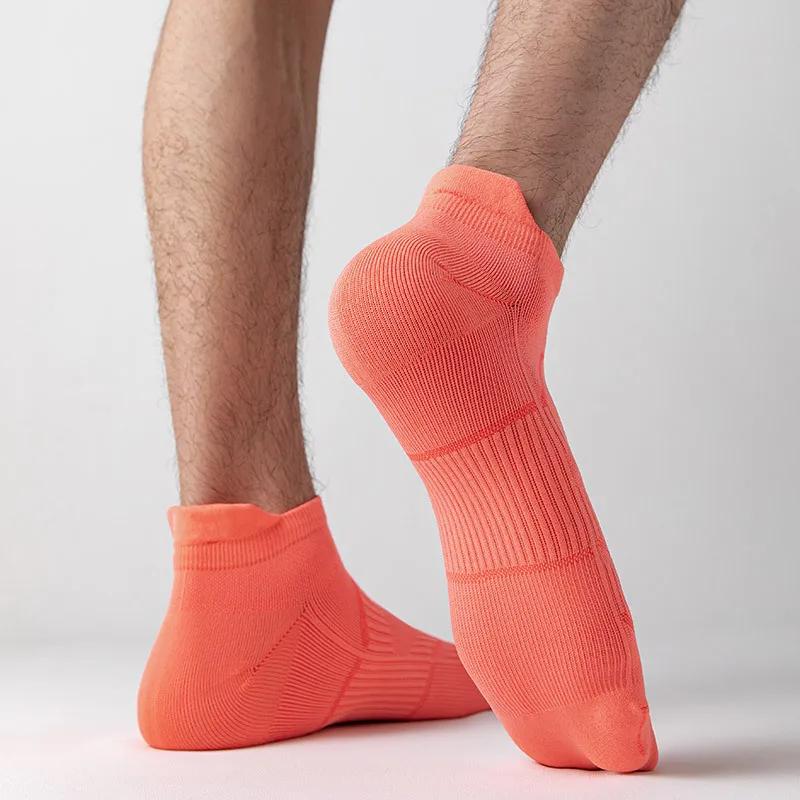 Носки для бега для взрослых мужчин и женщин, хлопковые дышащие носки для езды на велосипеде, баскетбола, нескользящие короткие спортивные носки до щиколотки