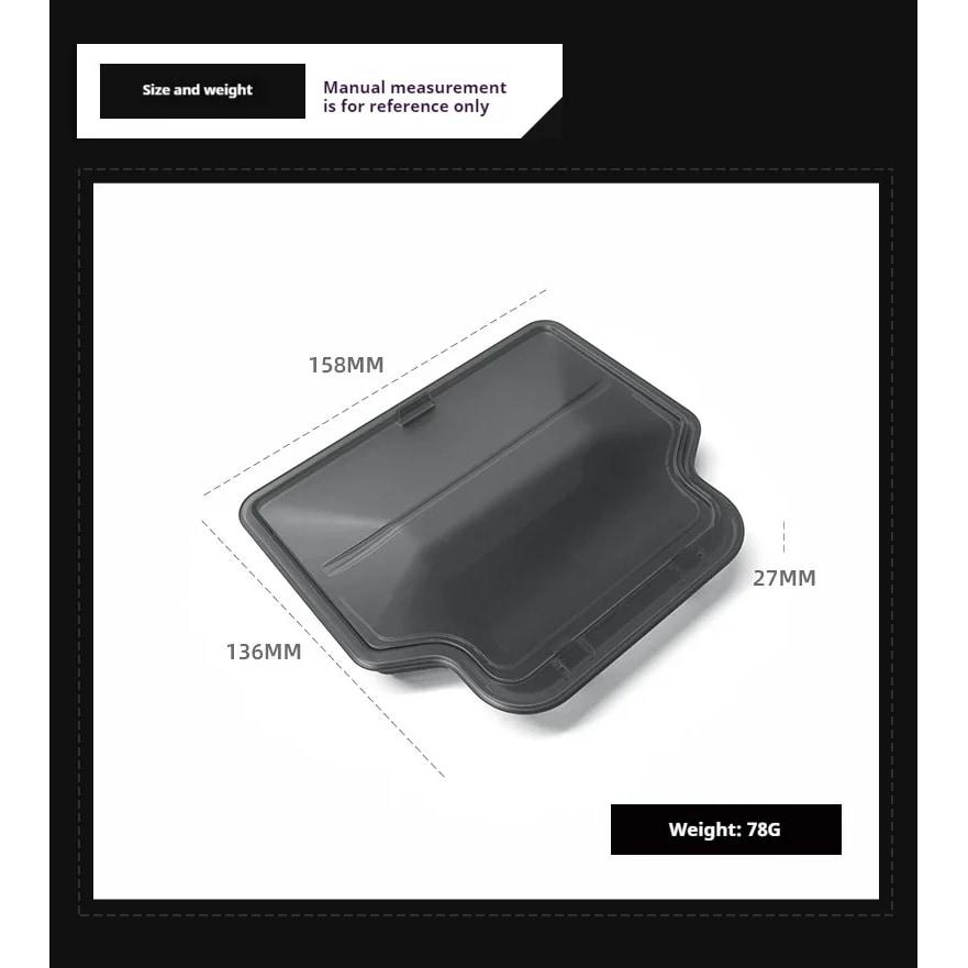 Car Armrest Hidden Storage Box For Tesla Model Y Juniper 2025 Model 3 Highland 2024-UP ABS Organizer Tray Interior Accessories