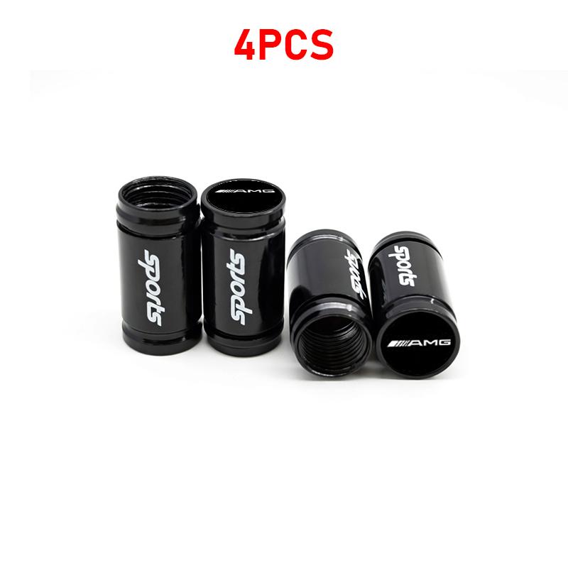 CSD1 4Pc Car Wheel Tire Valve Caps Air Stem Tyre Plug Accessories For Mercedes-Benz W203 W204 W205 W212 W213 W166 W176 W167 W177 W223