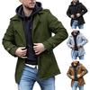 Men Fall Coat Lapel Mid Length Trench Coat Solid Color Loose Windproof Button Decor Casual Streetwear Single-breasted Men Spring Jacket