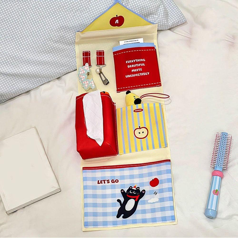 Cute Dormitory Storage Hanging Bag Multi-layer Cartoon Hanging Bag Wall Mounted Storage Bag Closet