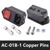 C13 C14 Electrical Power Socket Computer Mount Outlet 3 Pin IEC320 LED Rocker Switch Brass 10A Fuse Inlet Plug Connector 250v