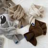Solid Color Knit Scarf Woolen Neck Scarf Neckerchief Wrap Cross Scarf  Women