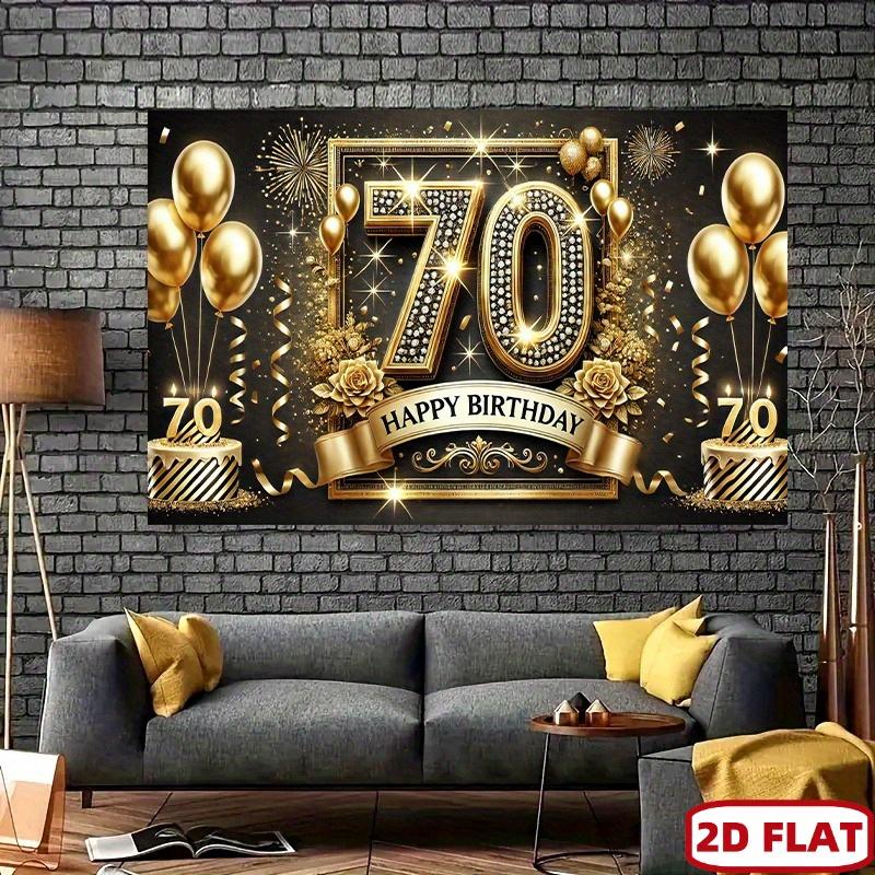 Luxurious 70th Birthday Celebration Banner - Party Decoration, Suitable for Homes, Gardens, Studios and Outdoor Events