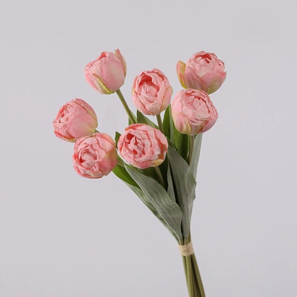 1 букет из 7 тюльпанов со стеблем, искусственные цветы, реалистичные искусственные цветы, шелковые цветы, свадебный букет, украшения для дома на вечеринку