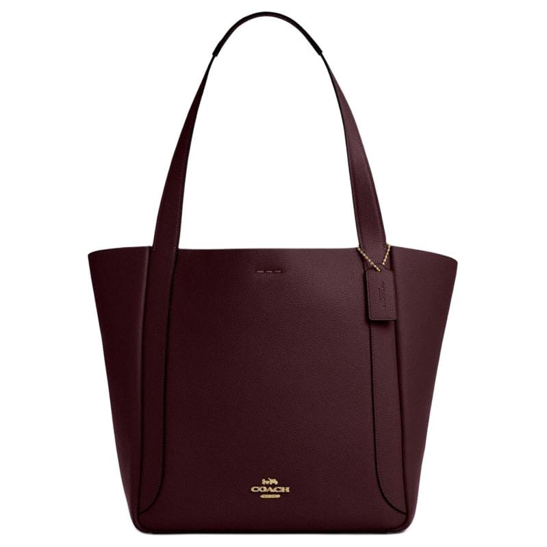 COACH Hadley Cow Leather Tote Bag, Shopping Bag, Handbag, Shoulder Bag Large Women's Plum Joy CV996-IMMER
