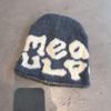 Simple Plush Letter Knit Beanie Winter Warm Earflap Hat Men Women