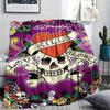 1Pc Hardy Tattoo Print Flannel Blanket, High quality Comfortable for All Seasons, Home Decor, Warmth and Comfort, Perfect for Christmas Gifts