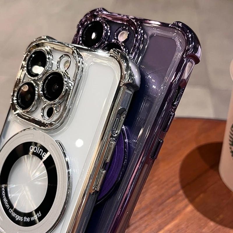 Для iPhone 16 Pro Max Роскошный прозрачный держатель-подставка с рамкой, чехол для телефона для iPhone 11 12 13 14 15 16 Pro Plus, защитная крышка объектива