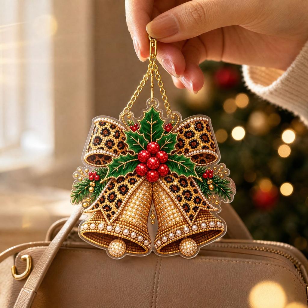 Рождественский ornament с леопардовым принтом, 2D плоское акриловое подвесное украшение для праздничной елки и декора дома