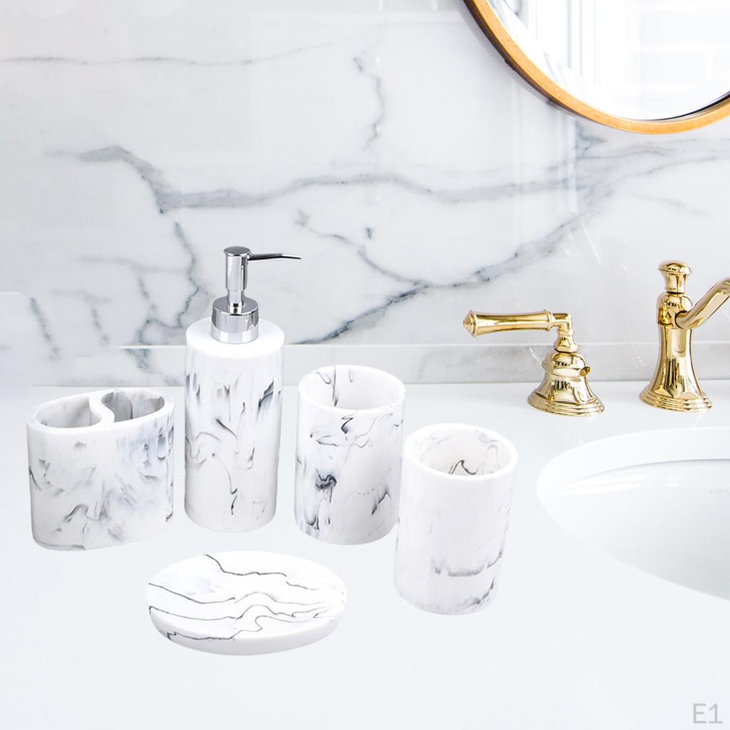 Набор аксессуаров для ванной комнаты 5 предметов Держатель для зубных щеток Дозатор