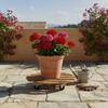 Round Planter Stand with Wheels Sturdy Construction Flower Pot Stand with Wheels Round Plant Rolling Stand Sleek Finish
