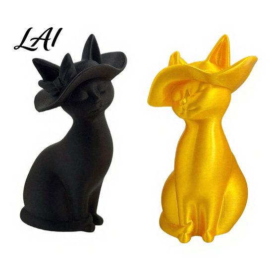 Фигурка кошки 3D-печатная фигурка Минималистичная Современная Элегантная Скульптура Декор в винтажном стиле Маленькая коллекционная статуэтка животного для полки Стола Скульптура
