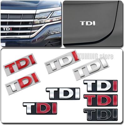 Металлическая 3D наклейка с шильдиком TDI для Polo Golf R Tiguan CC Passat, логотип на заднюю дверь багажника, решетку радиатора, аксессуары