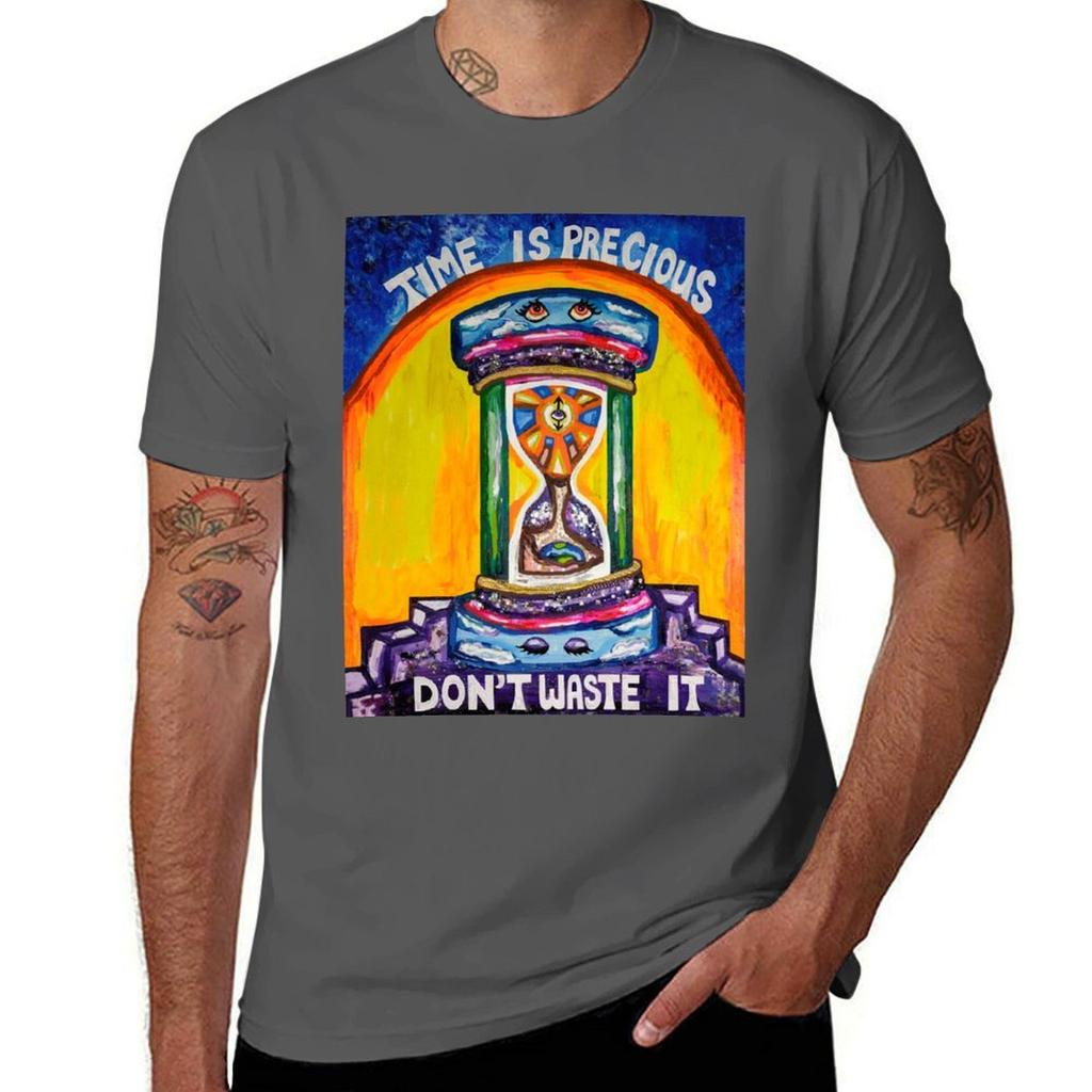 Painting of Time is Precious Dont Waste it TShirt Outdoor Sports Short Sleeve Top