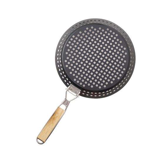 Foldable Carbon Steel Frying Pan Non-stick Creative Hollow Round Shape Flat Pan