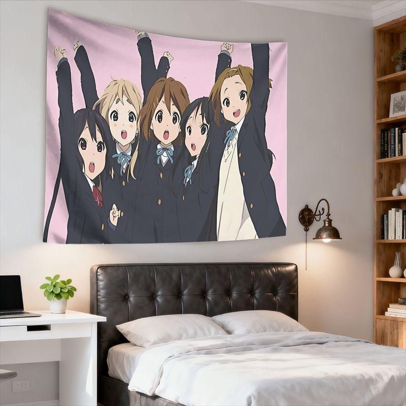 Wall Tapestry Light Music Girl K-ON Five Person Group Tapestry Hirasawa Wei Akiyama Anime Character Printing Room