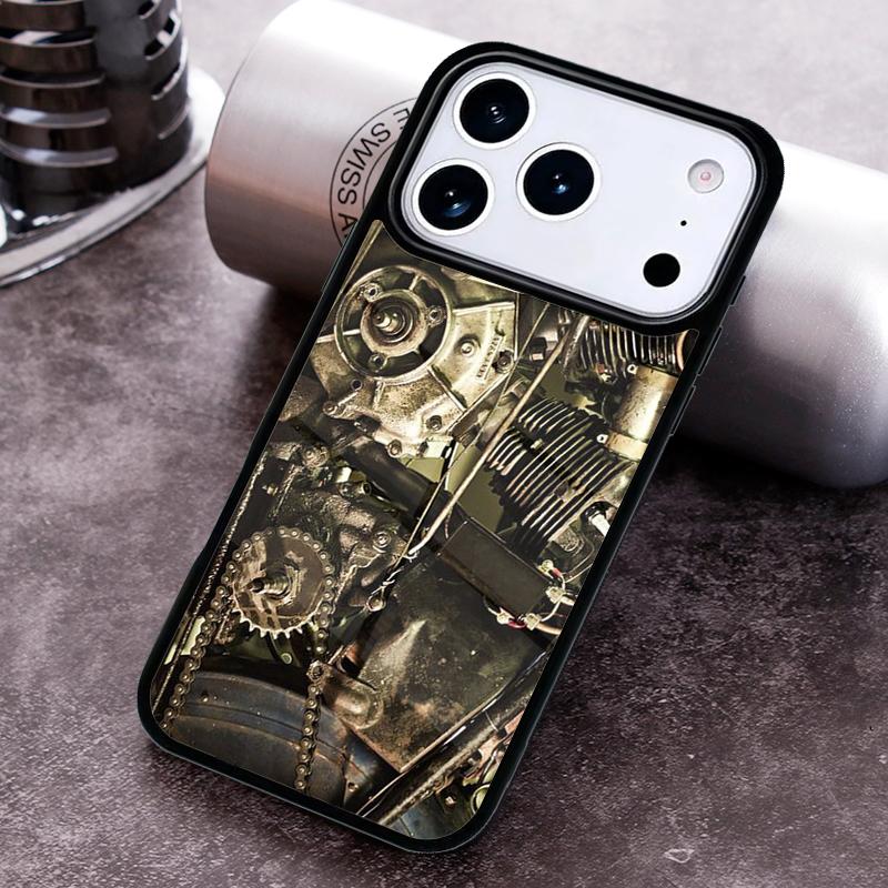 Чехол для телефона Мотоцикл Двигатель Мотоцикл для iPhone 17 16 15 Pro Max Air 14 13 12 11 Plus Ударопрочный Capa Чехол