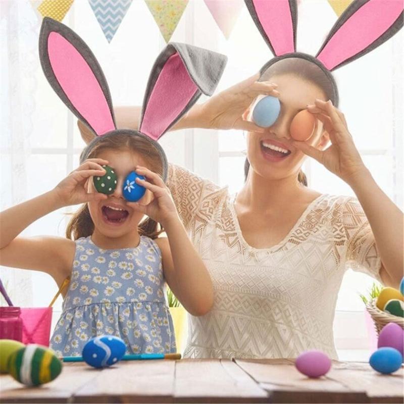 Головной убор Пасхальный Кролик Уши Кролика Повязки на Голову Набор с Бантом и Хвостом Костюм с Ушами Кролика Обруч для Волос Животное для Пасхальной Вечеринки