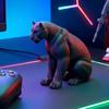 Фигурка Пантеры 3D Печать Черно-Белая Фигурка Дикой Природы Коллекционная Скульптура Животного для Украшения Дома Офиса Стола